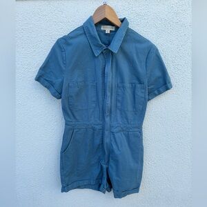 Honey Punch Blue Utility Short Sleeve Romper – Size M